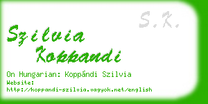 szilvia koppandi business card
