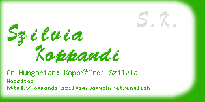 szilvia koppandi business card